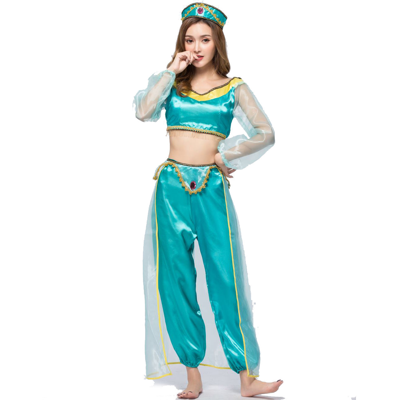 Attractive Lamp Princess Jasmine Halloween Dress Costumes