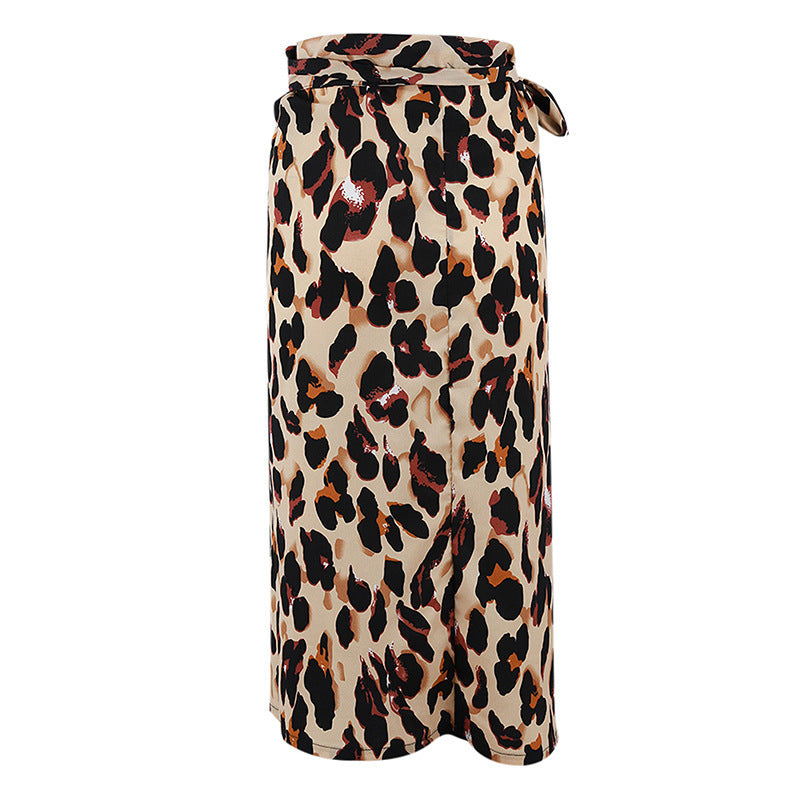 Leopard Print Sexy Wild Bow Bandage Skirts