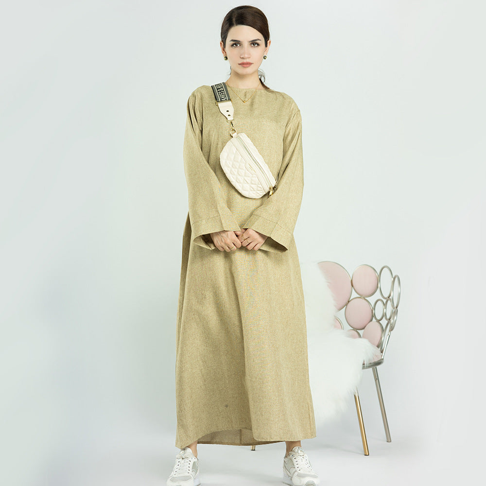 Women's Slouchy Turkish Solid Color Robe Dresses