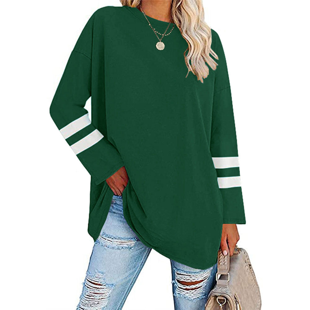 Women's T-shirt Color Loose Shoulder Sleeve Round Blouses