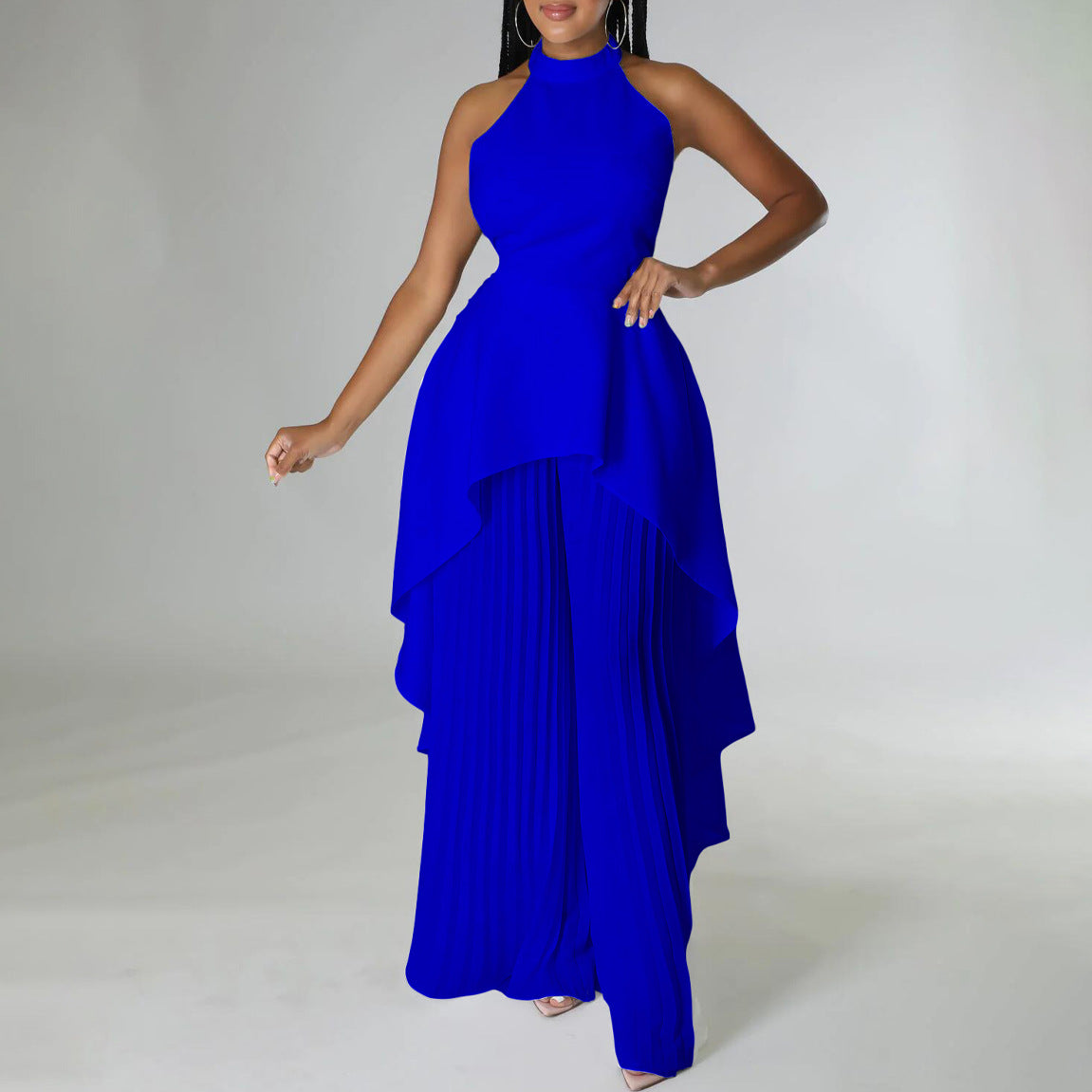 Set Summer Private Wear Backless Pleated Suits