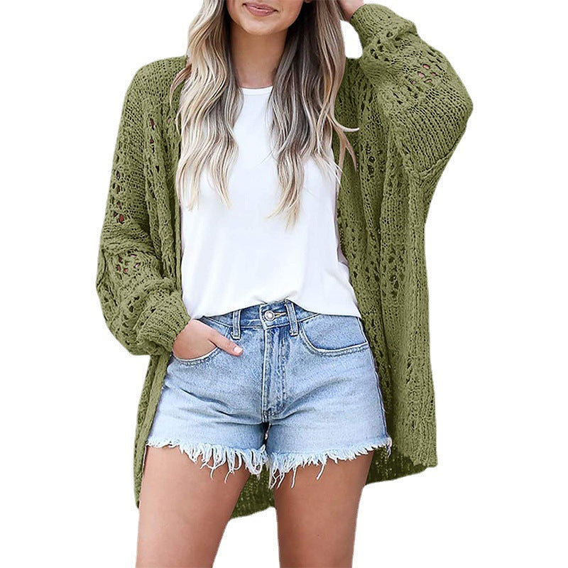 Women's Fashion Long Sleeve Hollow Out Cardigans