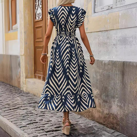 Women's Summer Elegant Style Printed Sleeve Dress Dresses