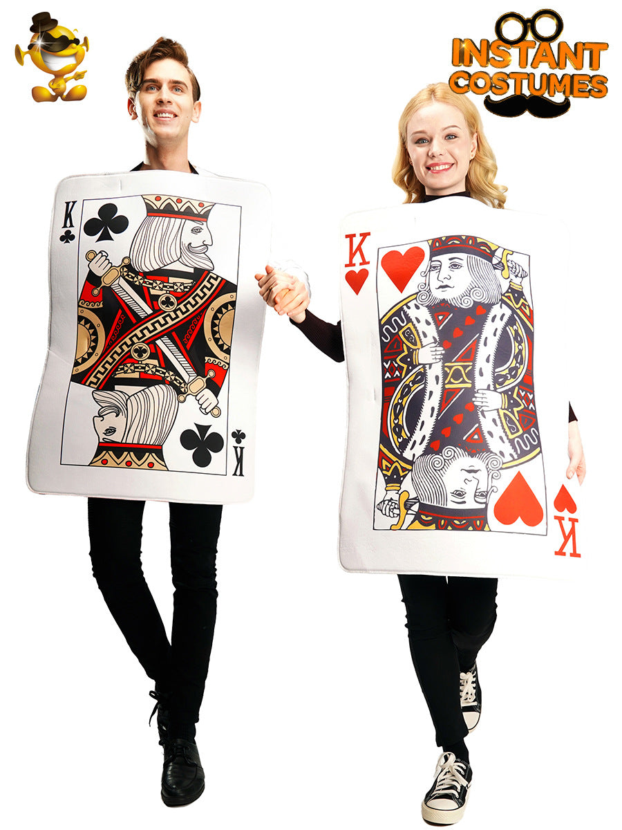 Women's & Men's Poker Couple Clothes Peach Heart Queen Plum Blossom King Costumes