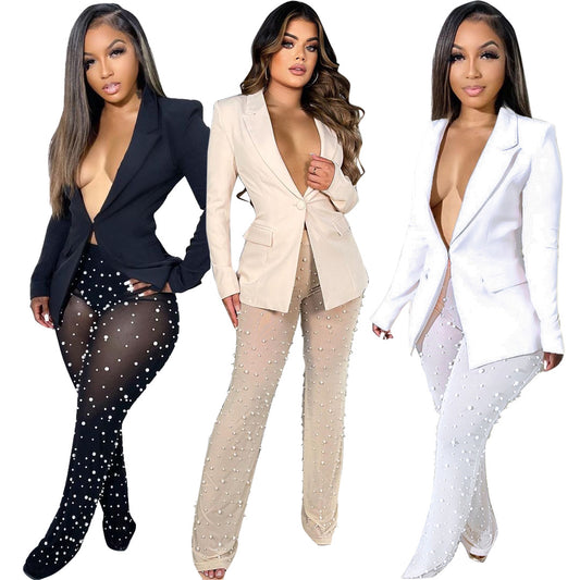 Graceful Women's Foam Mesh Commuter Straight Suits