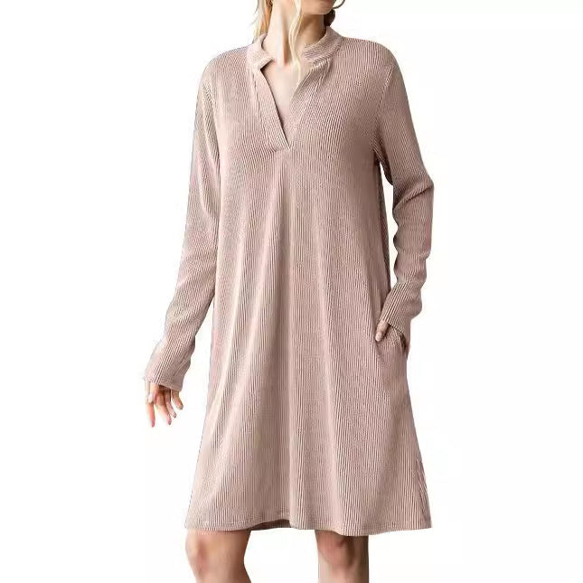 Women's Versatile Long Sleeve Loose Dress Dresses