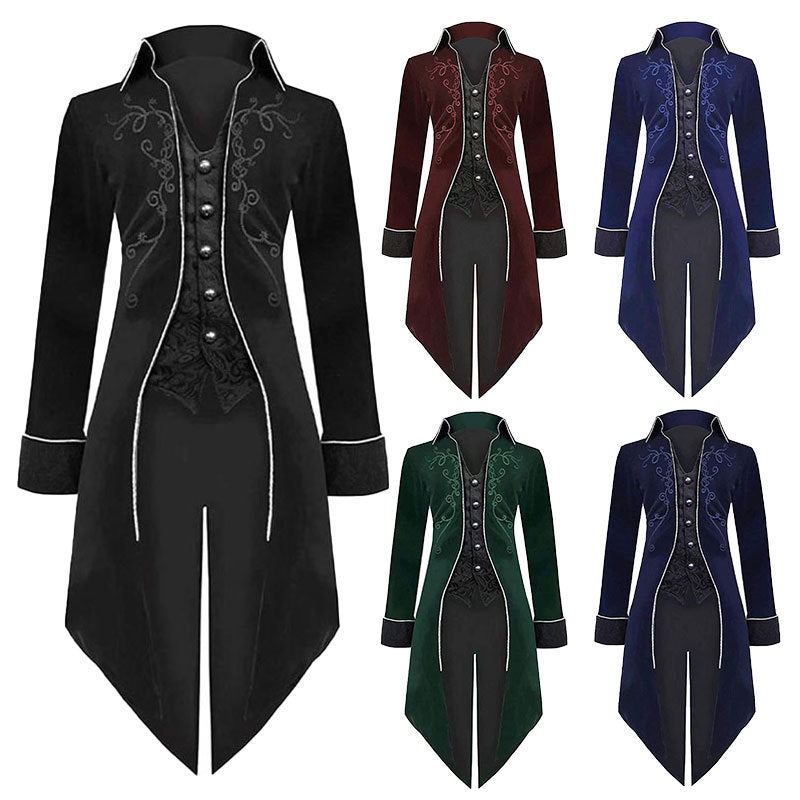 Men's Versatile Halloween Vintage Mid-length Overcoat Costumes