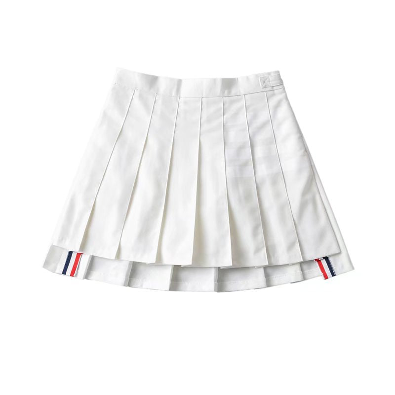 Women's Summer High Waist Preppy Style Irregular Pleated Skirts