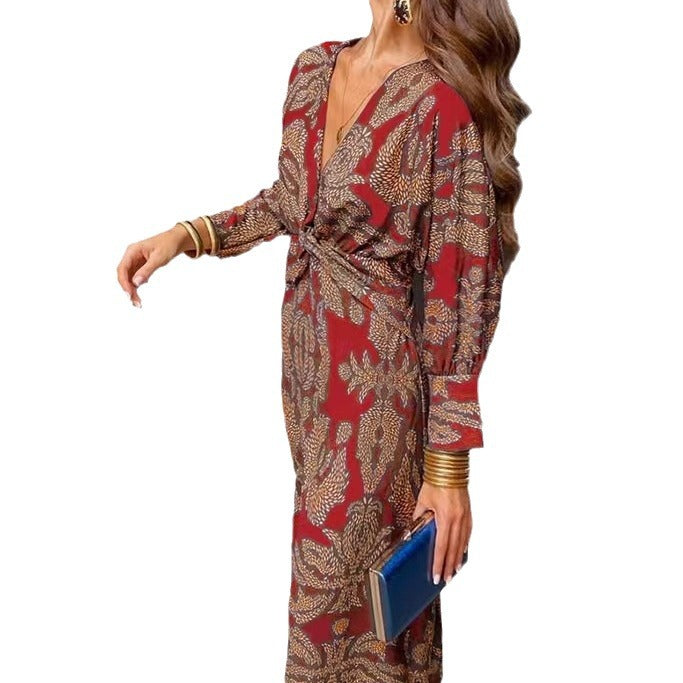 Women's Beautiful Unique Autumn Print Dress Dresses