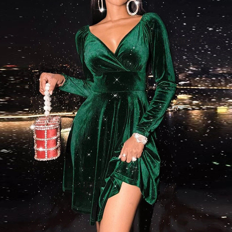 Women's Christmas Long-sleeved Dress Fashionable Holiday For Dresses