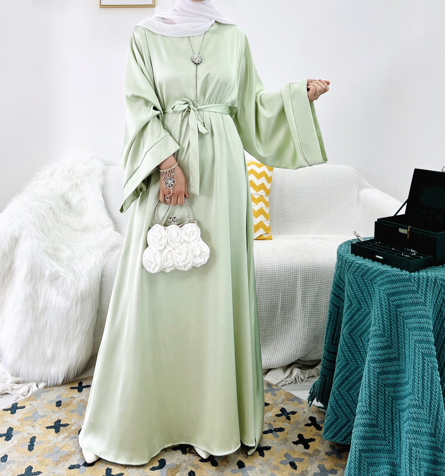 Basic Solid Color Multicolor Robe Dress Plus Size