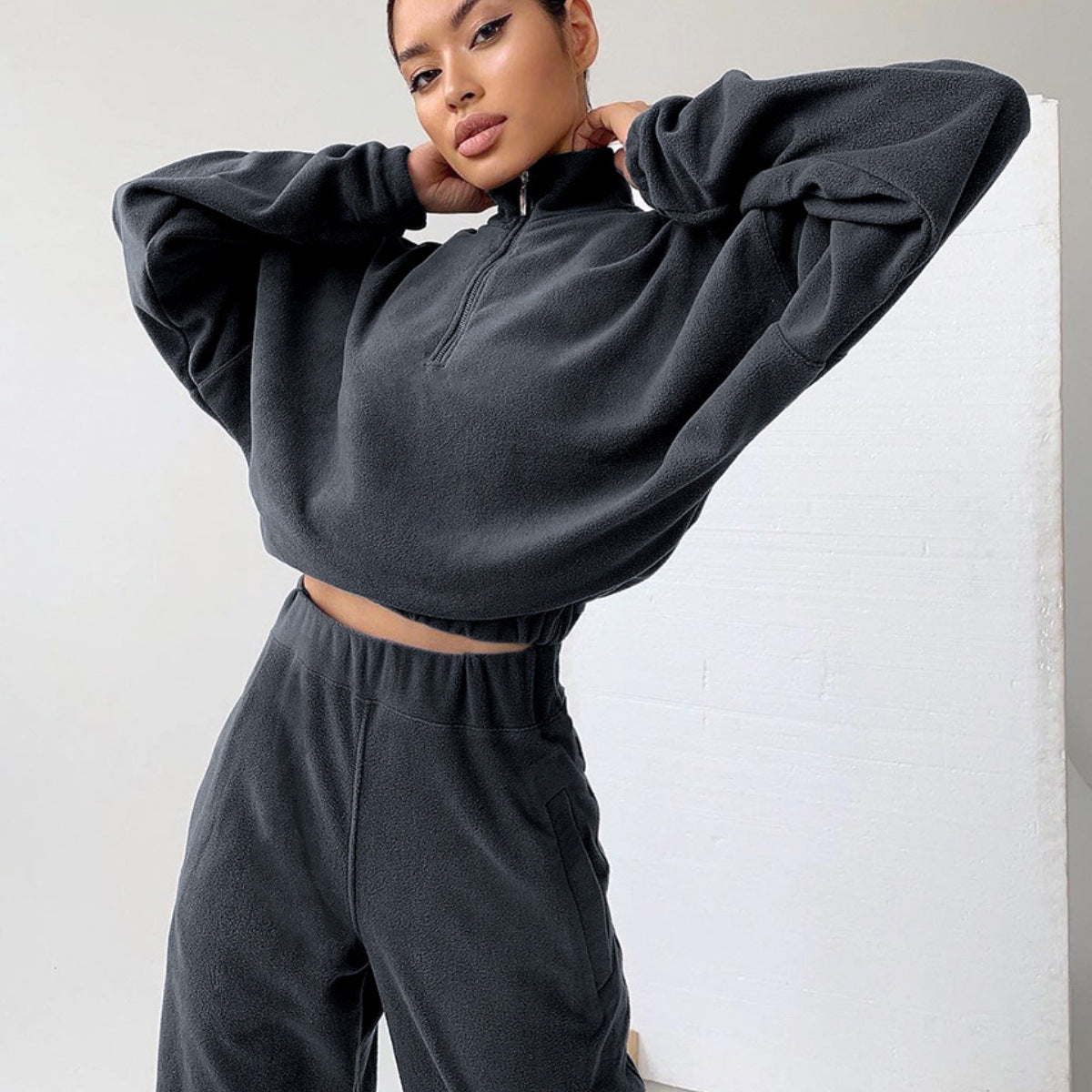 Women's Hooded Casual Sweatshirt Two-piece Set Suits