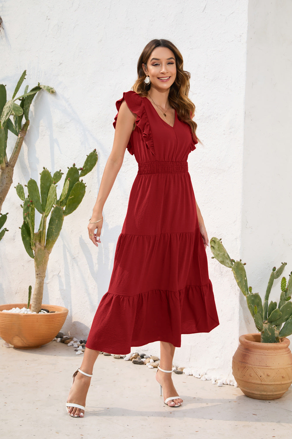 Waist Cake Dress Long Casual Vacation Dresses