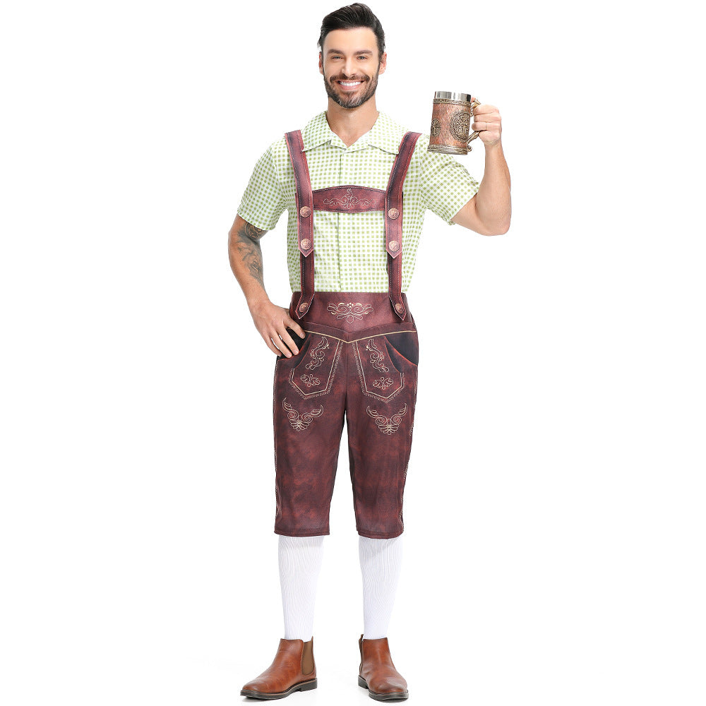 Costumes traditionnels à carreaux pour adultes du festival de la bière pour hommes à Munich