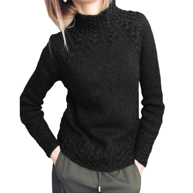 Women's Solid Color Hemp Pattern Knitted For Sweaters