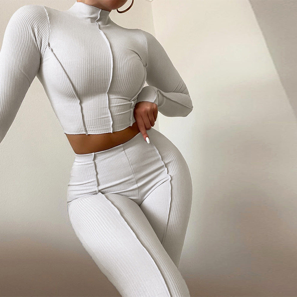 Women's Fashion Design High Waist Slim Fit Breathable Sports Solid Suits