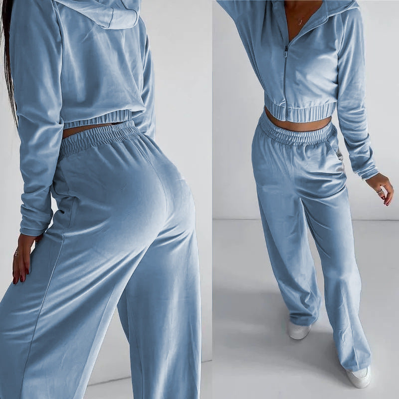 Women's Hooded Casual Sweatshirt Two-piece Set Suits