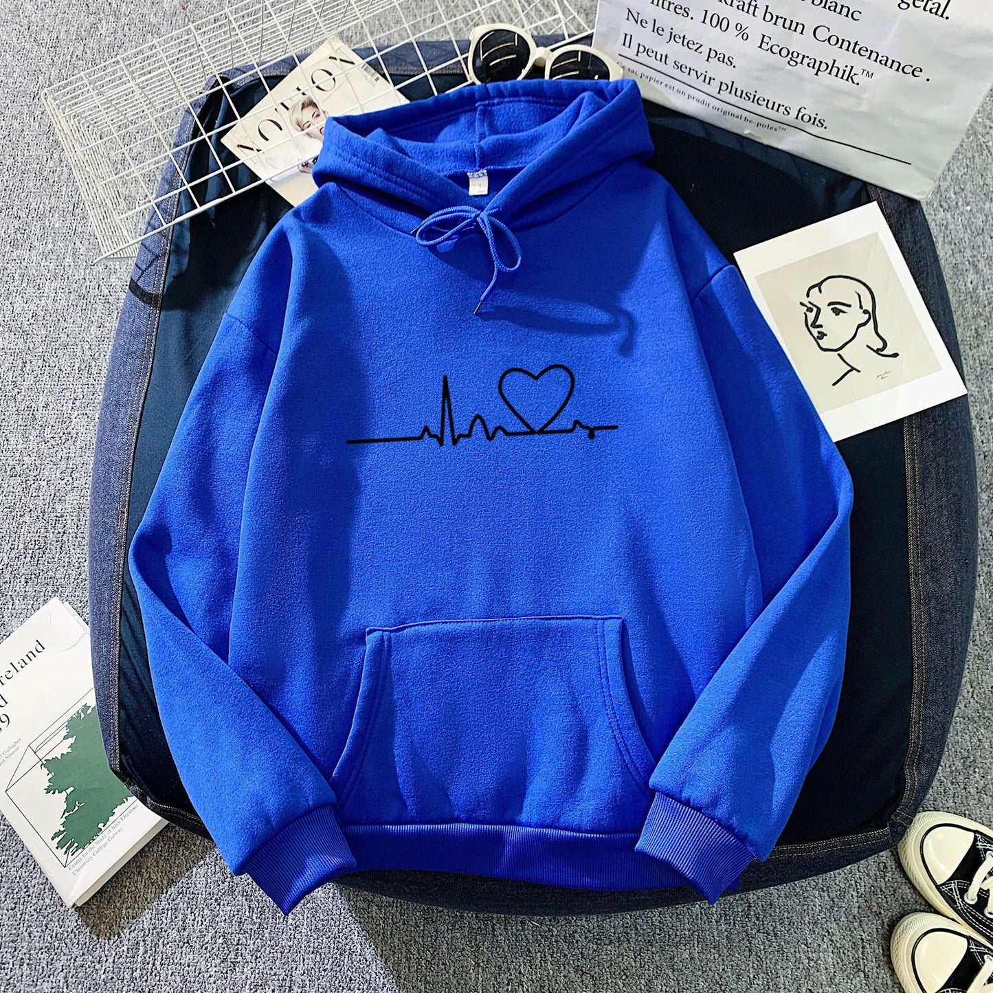 Women's Long-sleeved Hoodie For Couples Loose Korean Sweaters