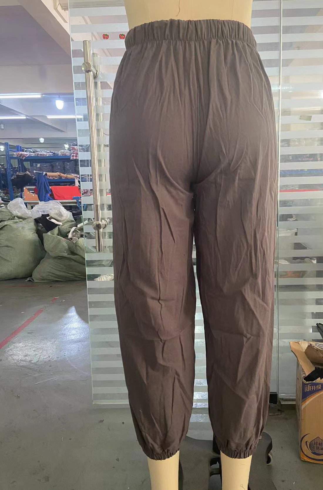 Pantalon ample en lin à taille haute pour femme