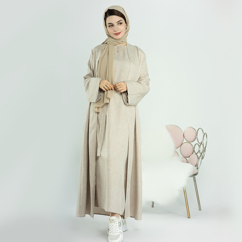 Women's Slouchy Turkish Solid Color Robe Dresses