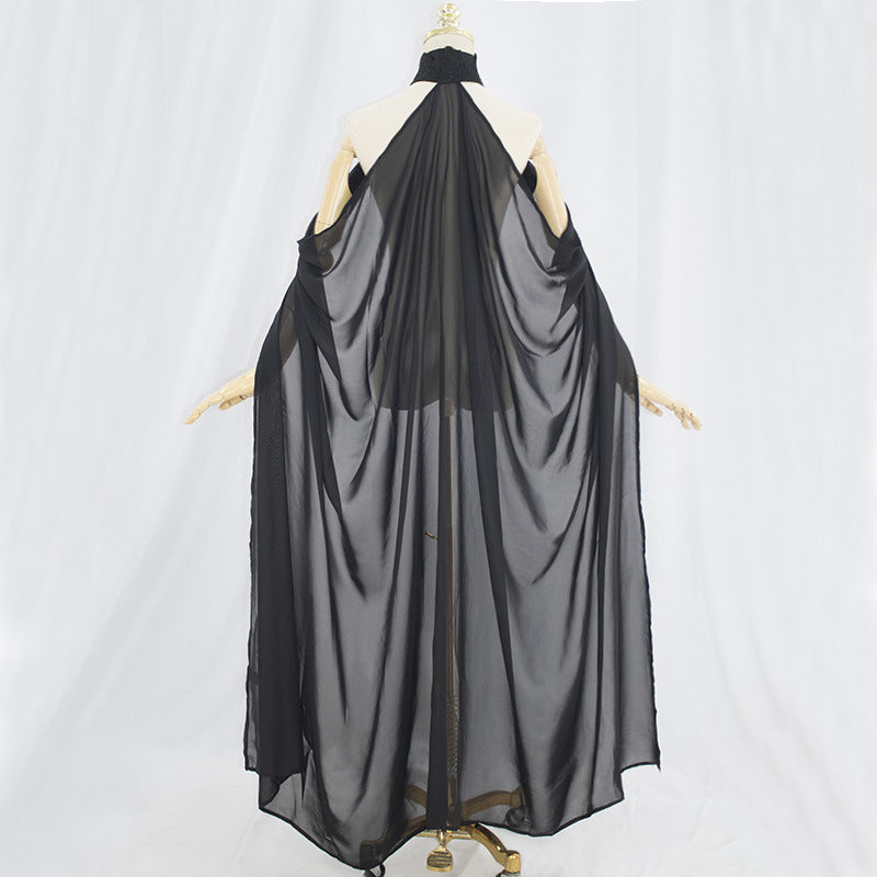 Costumes de châle mince de cape de licou de mousseline noire de femmes