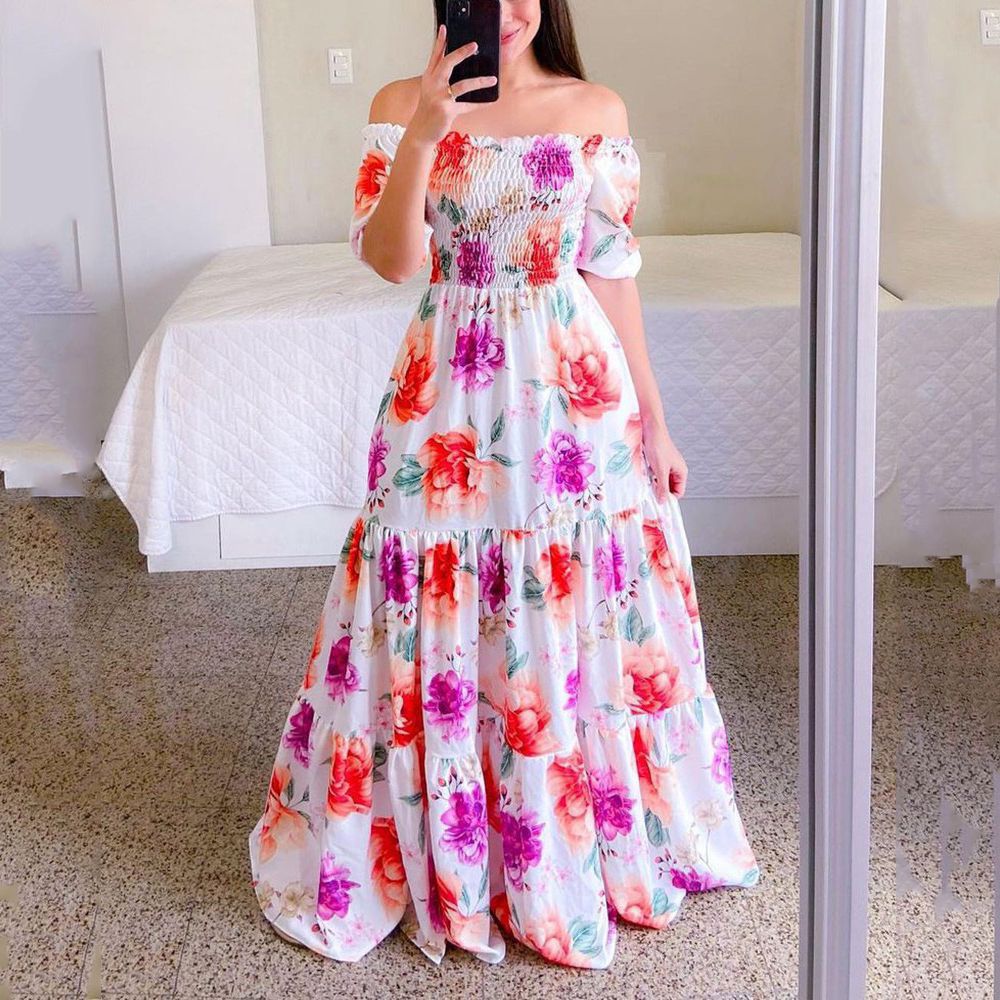 Women's Dress Floral Fashion Long Printed Dresses