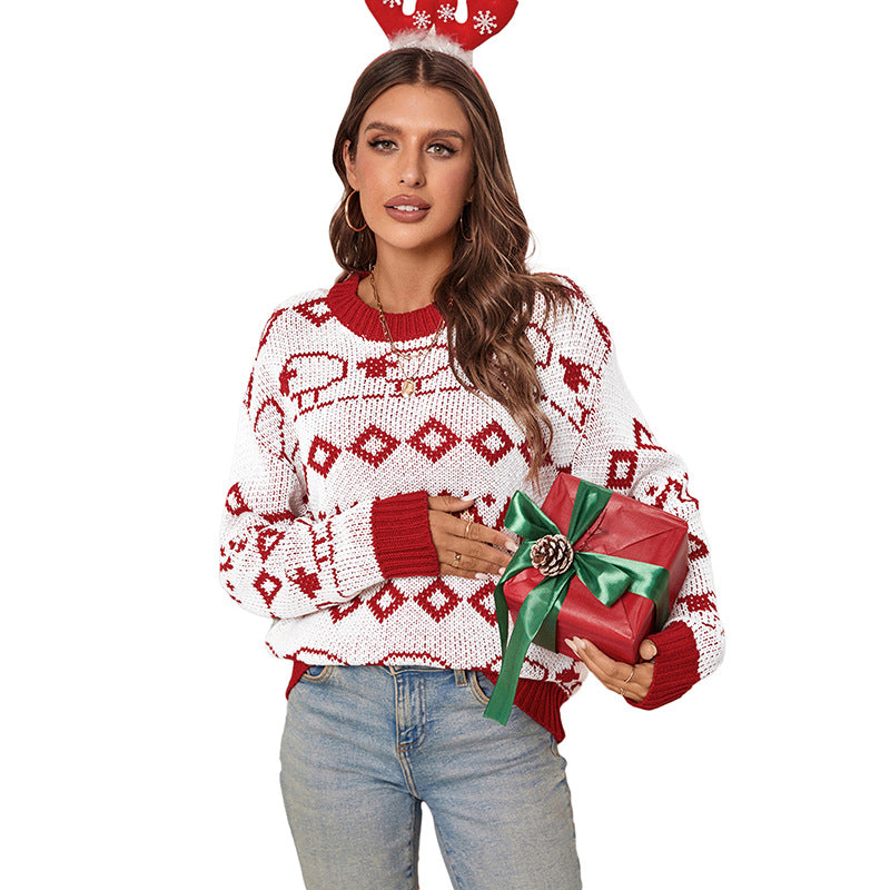 Christmas Pullover Long Sleeve Round Neck Sweaters