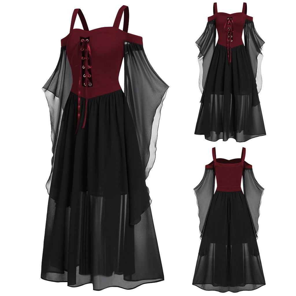 Halloween Witch Strap Expandable Dress Long Dresses