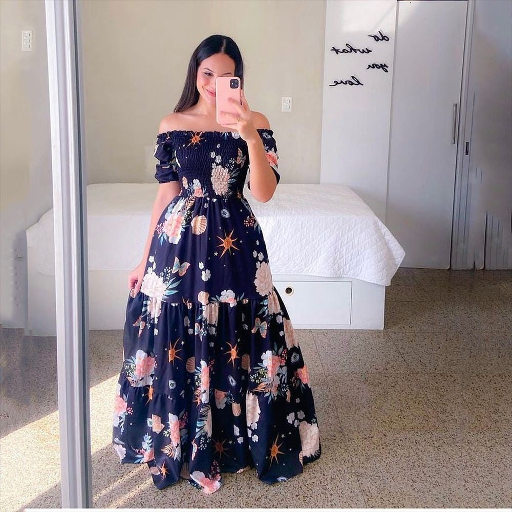 Women's Dress Floral Fashion Long Printed Dresses