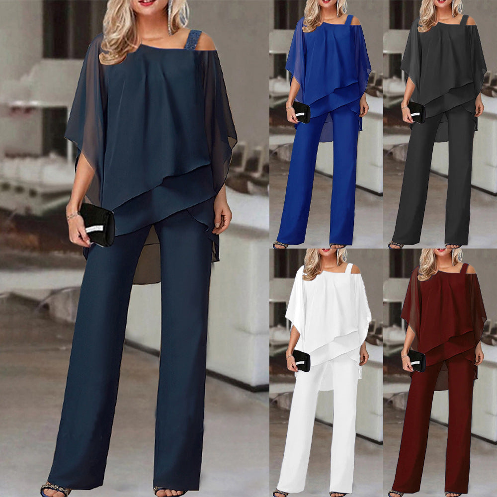 Women's Fashion Solid Color Loose Casual Dolman Suits