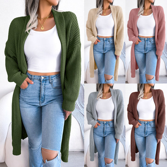 Creative Elegant Women's Casual Lapel Long Sweaters