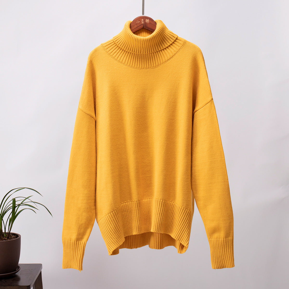 Women's Solid Color Turtleneck Loose Pullover Sweaters