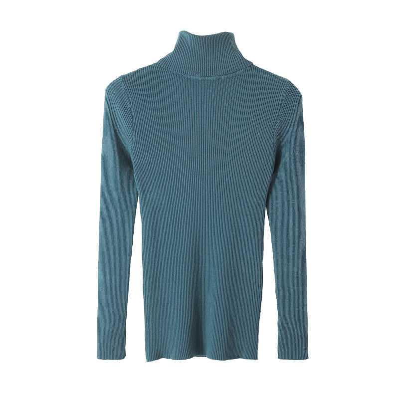 Long Sleeve Turtleneck Bottoming Shirt Solid Color Korean Sweaters