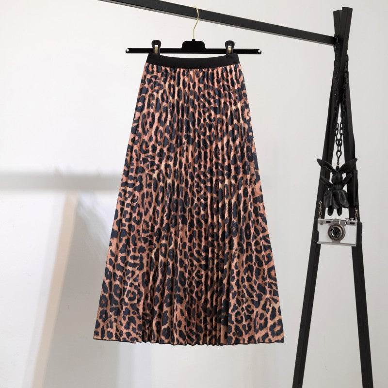 Women's New Half Printed Cartoon Pleated Skirts