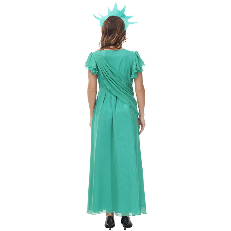 Green Chiffon Party Maxi Dress Free Shine World Costumes