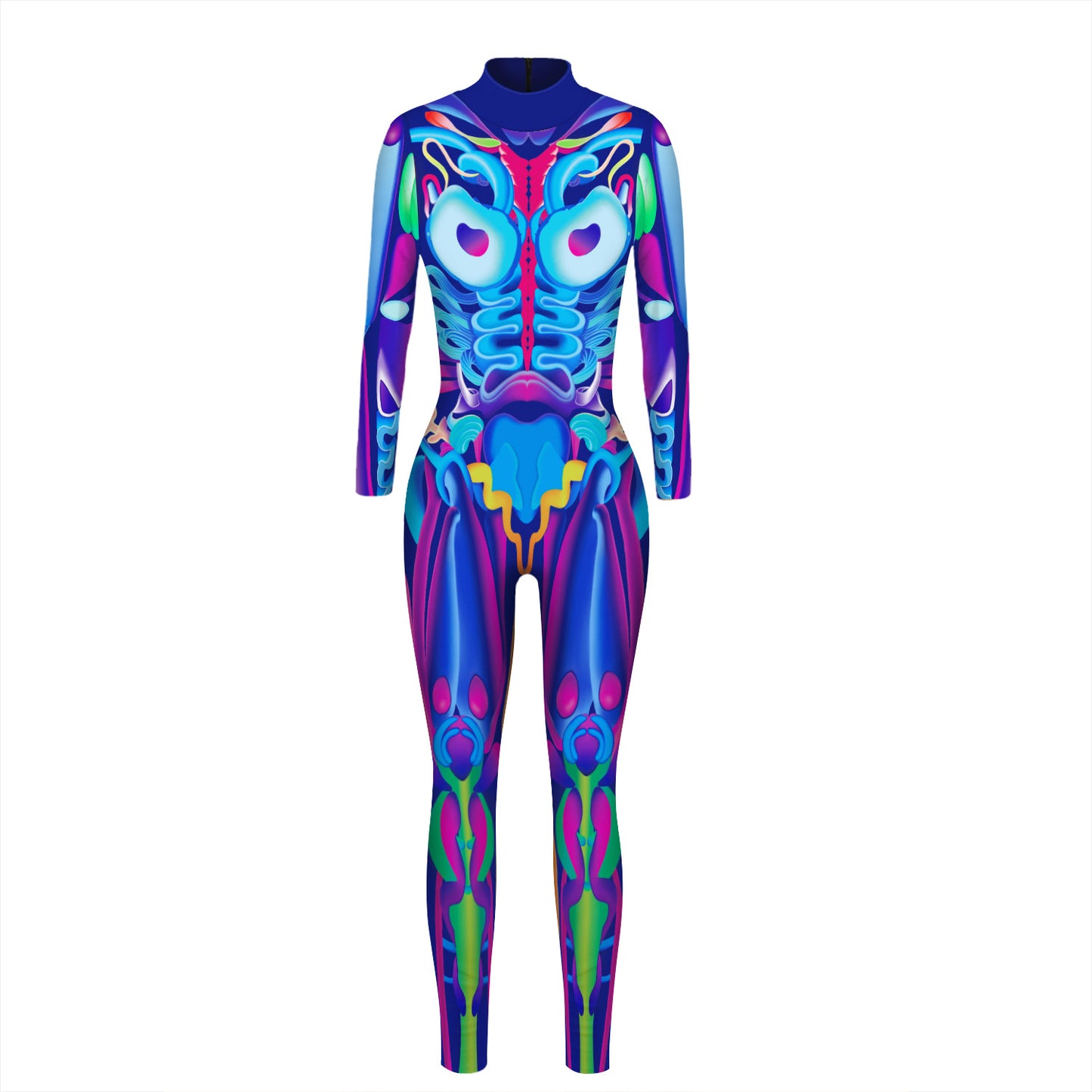 Women's Machine Skeleton Digital Printed Wear Slim-fit Costumes