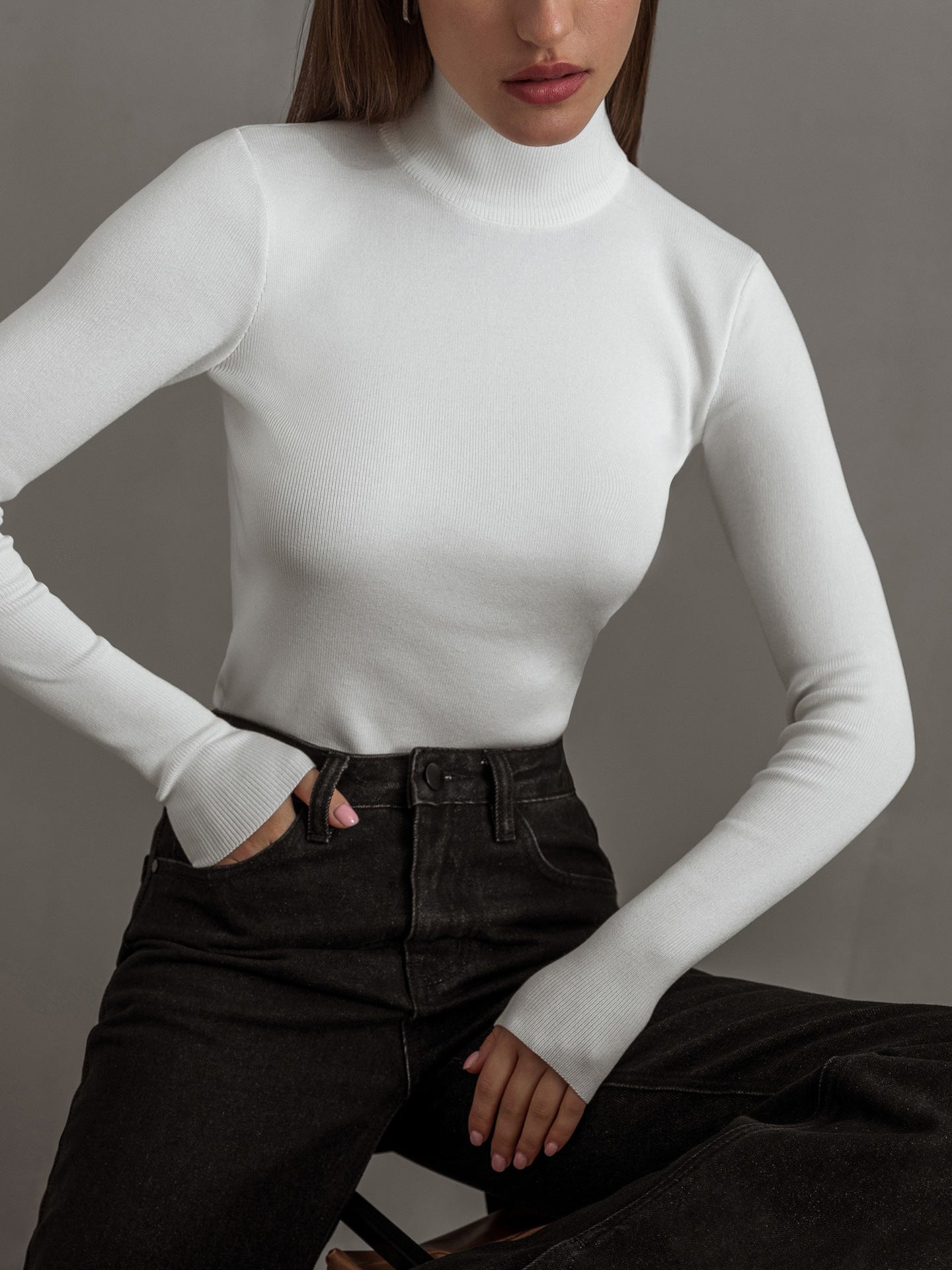 Turtleneck Bottoming Shirt Elegant Slim Fit Sweaters