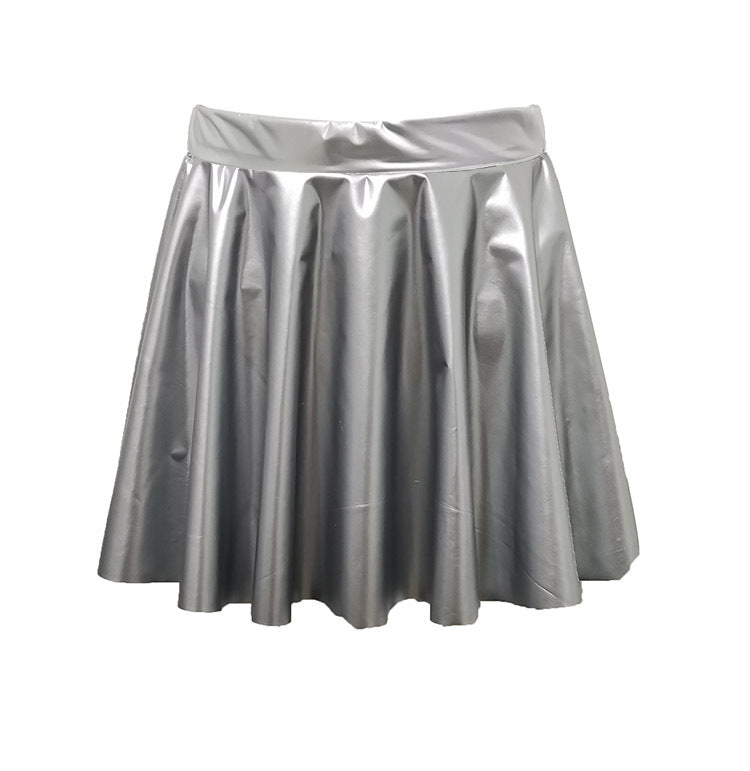 Mirror Bright Pleated Female Leather Sexy Skirts