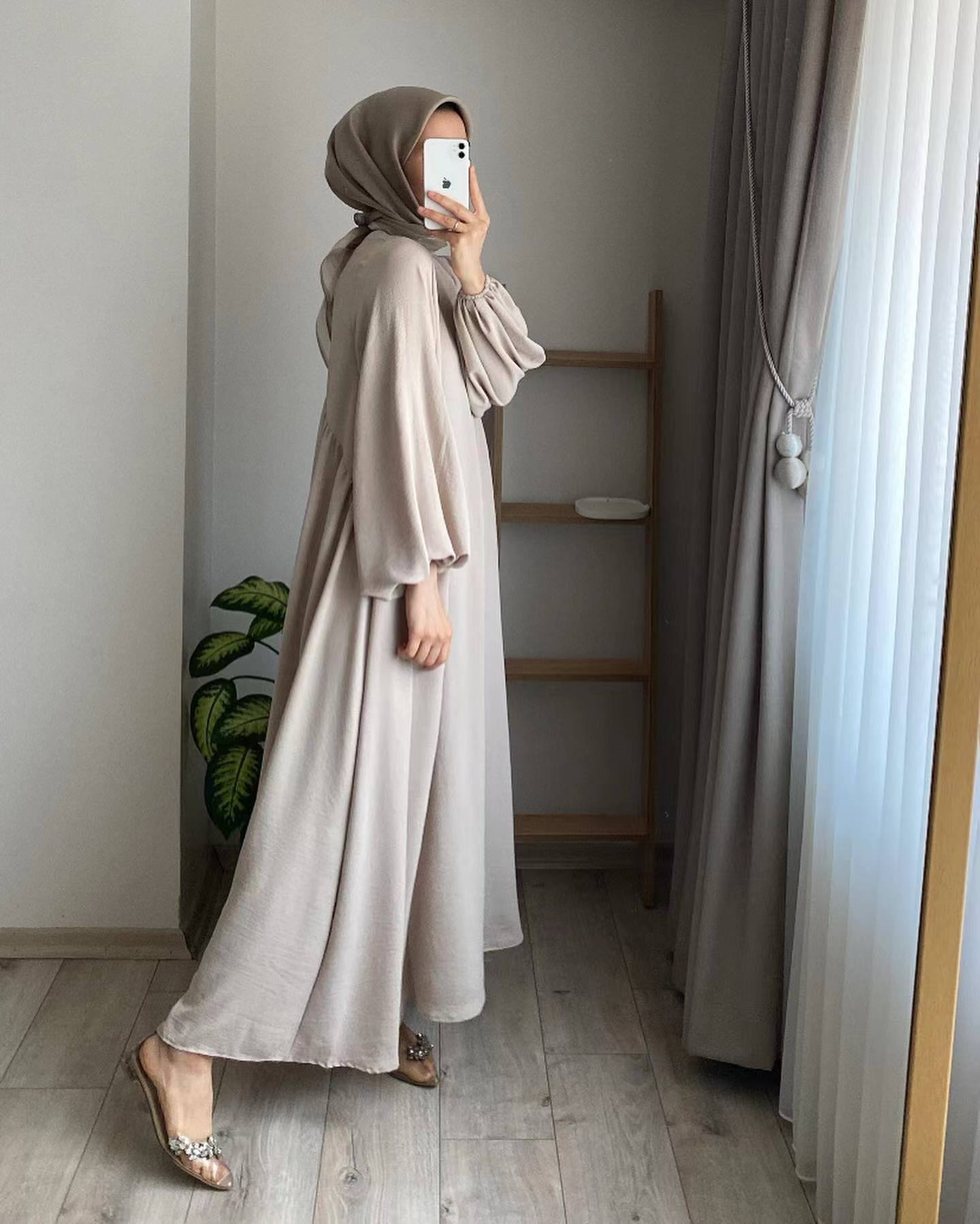 Women's Muslim Wear Solid Color Elegant Fashion Dresses