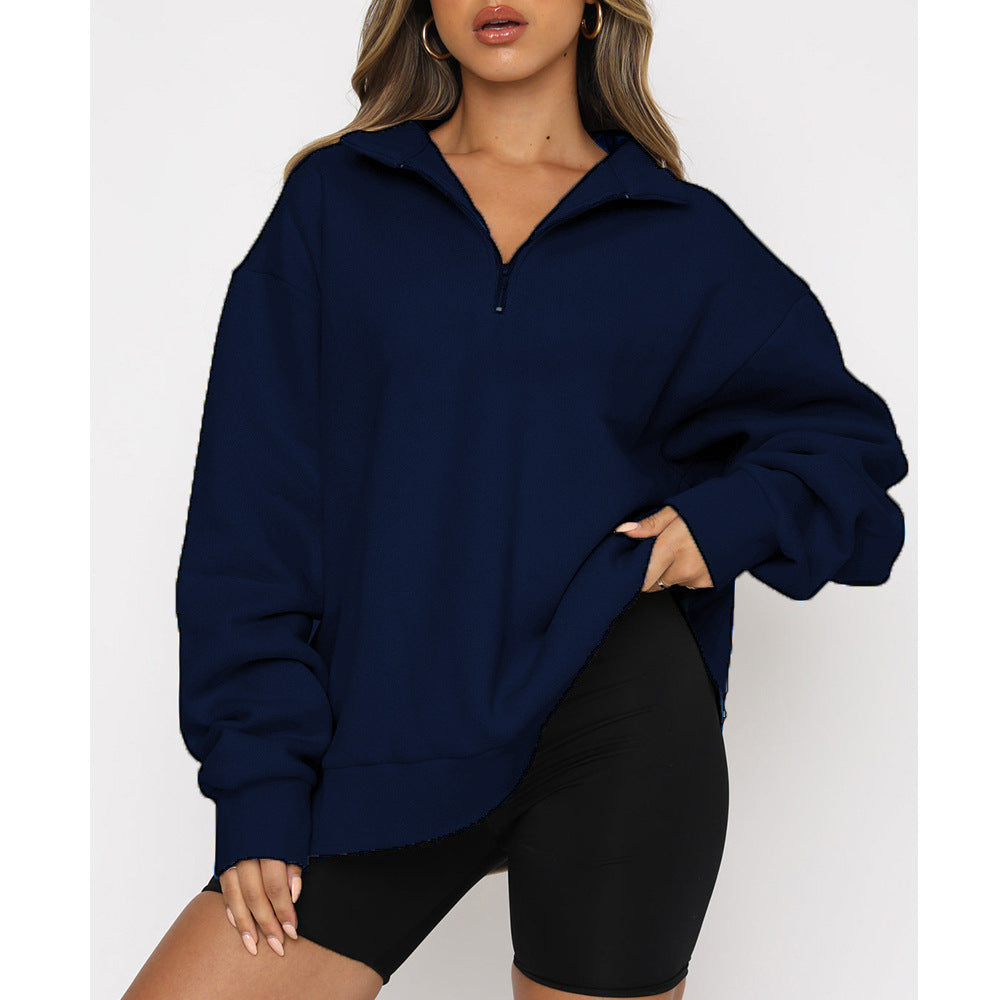 Women's Winter Veet Hoodie Loose Solid Color Sweaters