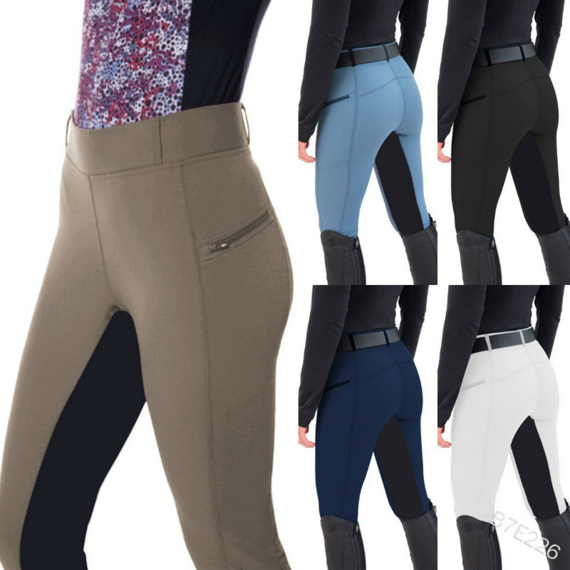 Pantalon équestre slim à coutures élastiques pour femme