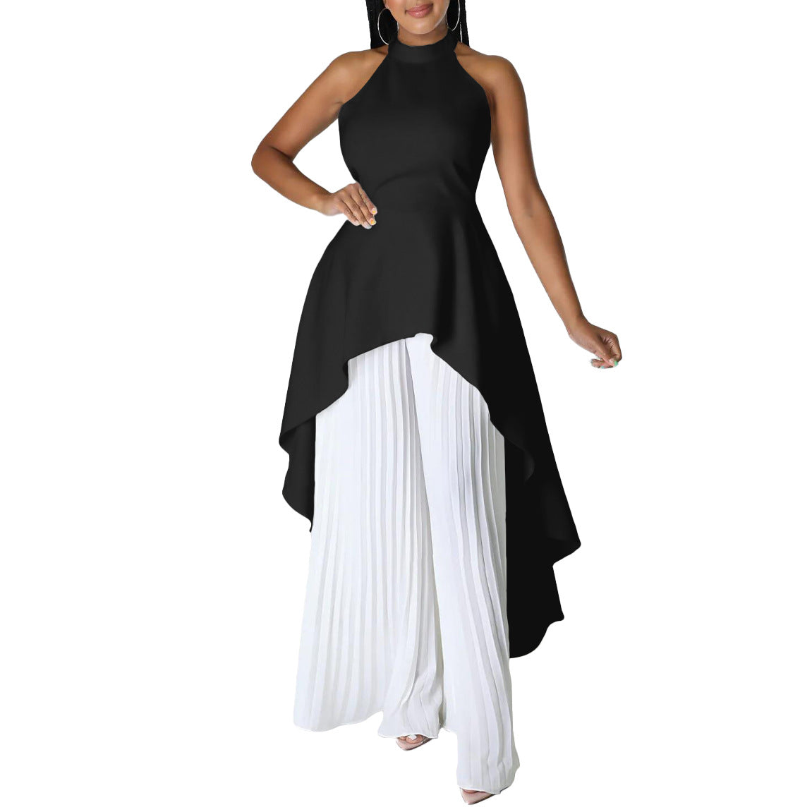 Set Summer Private Wear Backless Pleated Suits