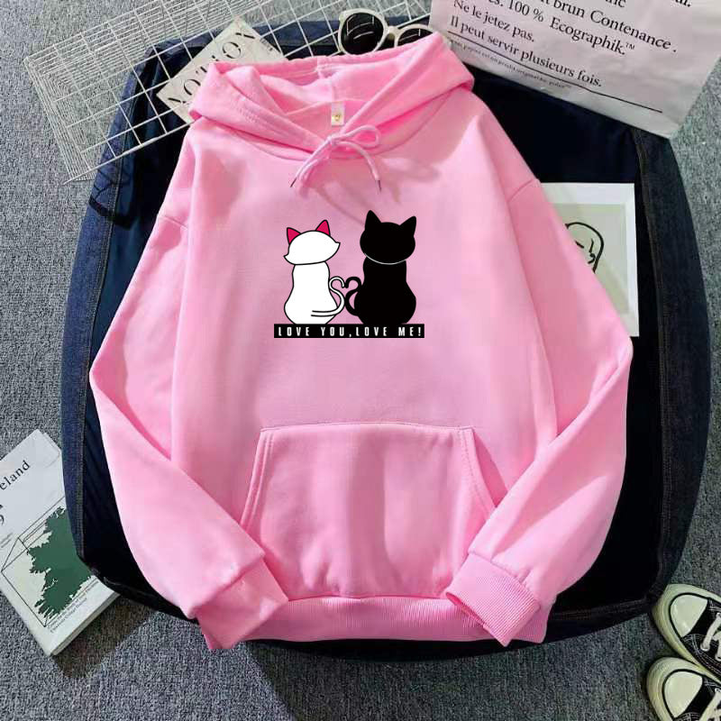 Women's Hooded Fleece-lined Thick Fashion Loose Pullover Sweaters