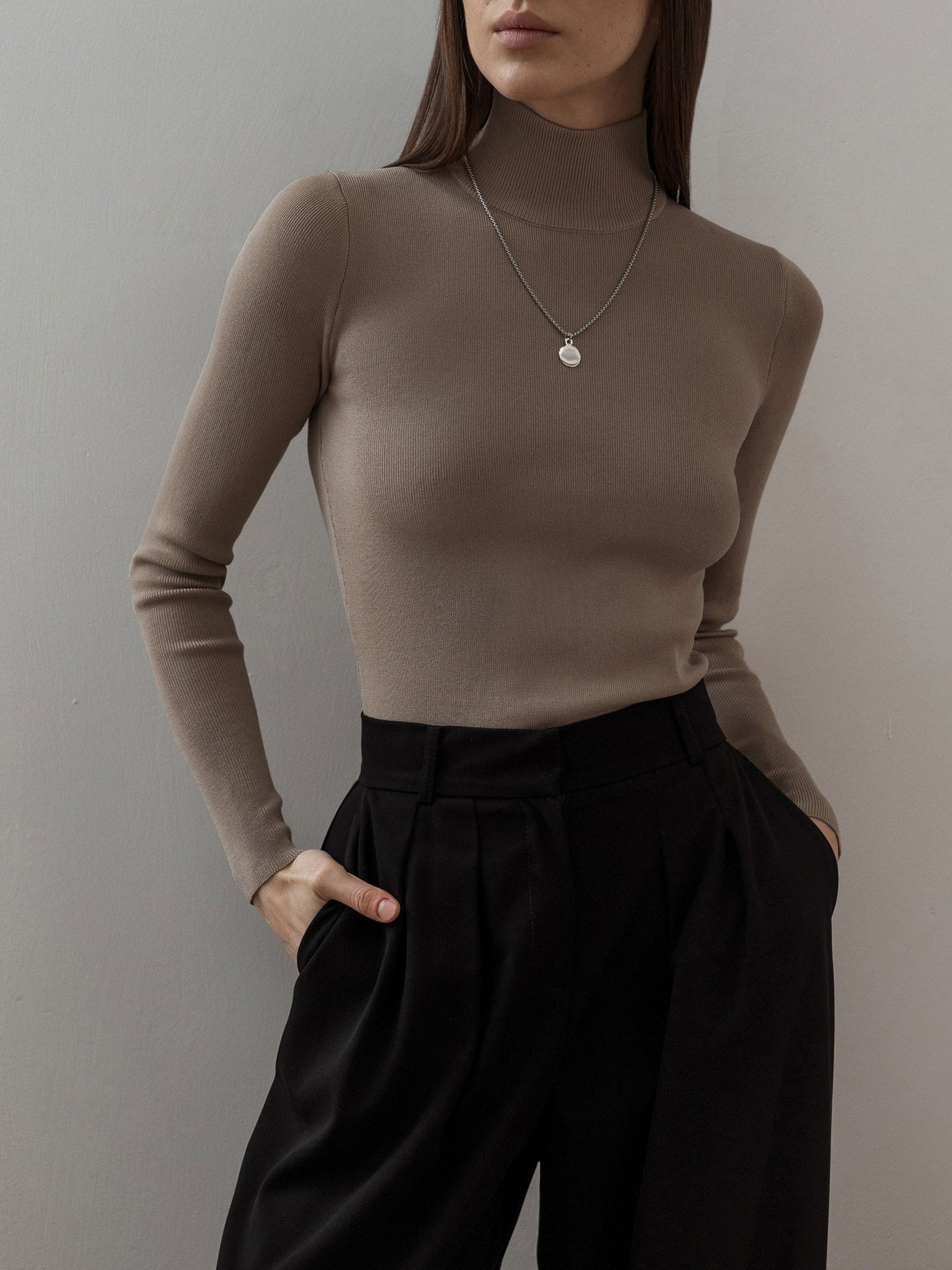 Turtleneck Bottoming Shirt Elegant Slim Fit Sweaters