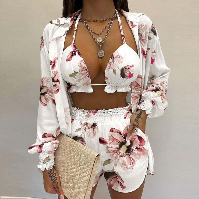 Women's Sexy Three-piece Autumn Beach Fashion Suits