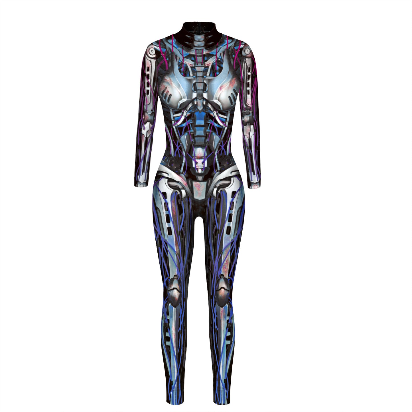 Women's Machine Skeleton Digital Printed Wear Slim-fit Costumes