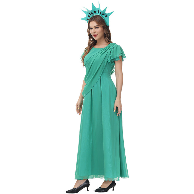 Green Chiffon Party Maxi Dress Free Shine World Costumes