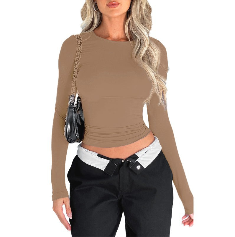 Women's T-shirt Solid Color Slim Pullover Street Blouses