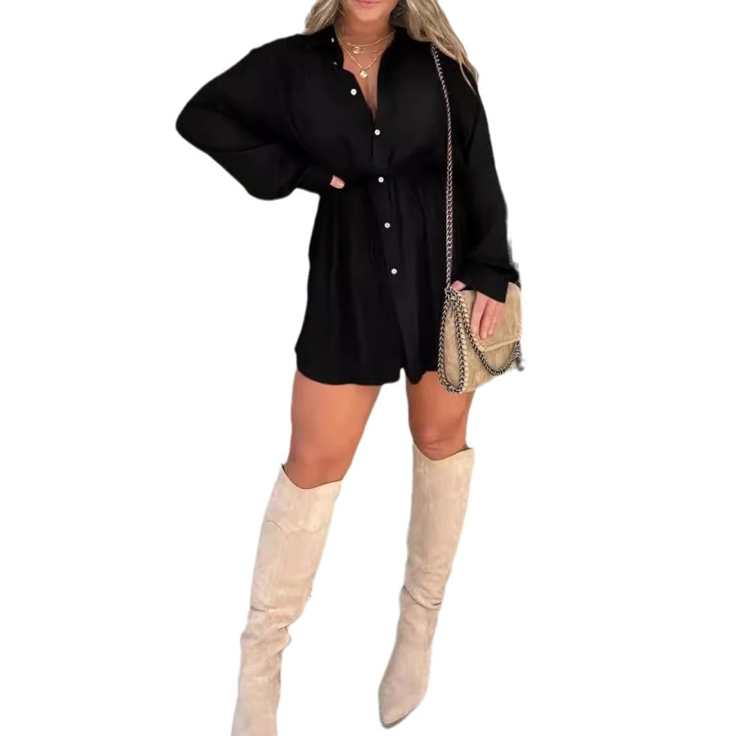 Women's Autumn Fashion Solid Color Long-sleeved Shirt Suits