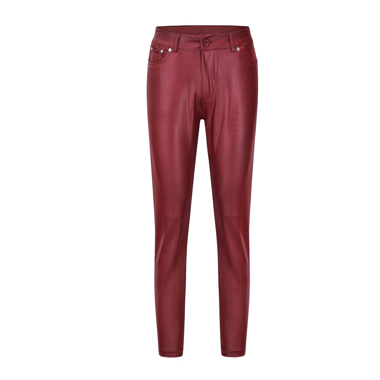 Pantalon en cuir skinny décontracté et innovant pour femmes